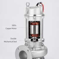Pompe submersible pour eaux usées CE IP68 WQP en acier inoxydable 304 316 résistant à la corrosion, fibreuse, 1-10HP 380V, garantie 1 an