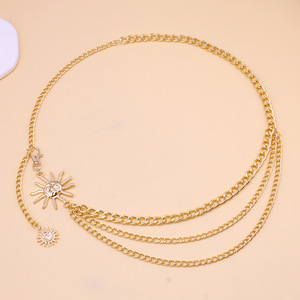 โซ่คาดเอวสีทอง โลหะ สำหรับผู้หญิง แฟชั่นใส่ได้ทุกวัน - Product Image 4