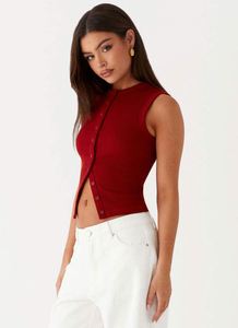 Cárdigan de Punto Acanalado con Botones para Mujer, Frente Abierto, Cuello en V, Rayas, Poliéster/Algodón, Elegante, Invierno, Sin Mangas, Básico, Estilo Y2K Vintage - Product Image 2