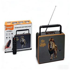 ลำโพงเรโทร รุ่น FX-2506B-A วิทยุ FM พกพา เครื่องเล่นเสียงบลูทูธ พร้อมรีโมทคอนโทรล แบตเตอรี่แบบชาร์จได้ เหมาะสำหรับงานปาร์ตี้นอกสถานที่ - Product Image 6