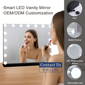 Chuyên nghiệp 10x Magnifying LED bàn trang điểm gương trang điểm thông minh mờ của nhà sản xuất phòng ngủ Máy tính để bàn máy tính để bàn gương - Product Image 4