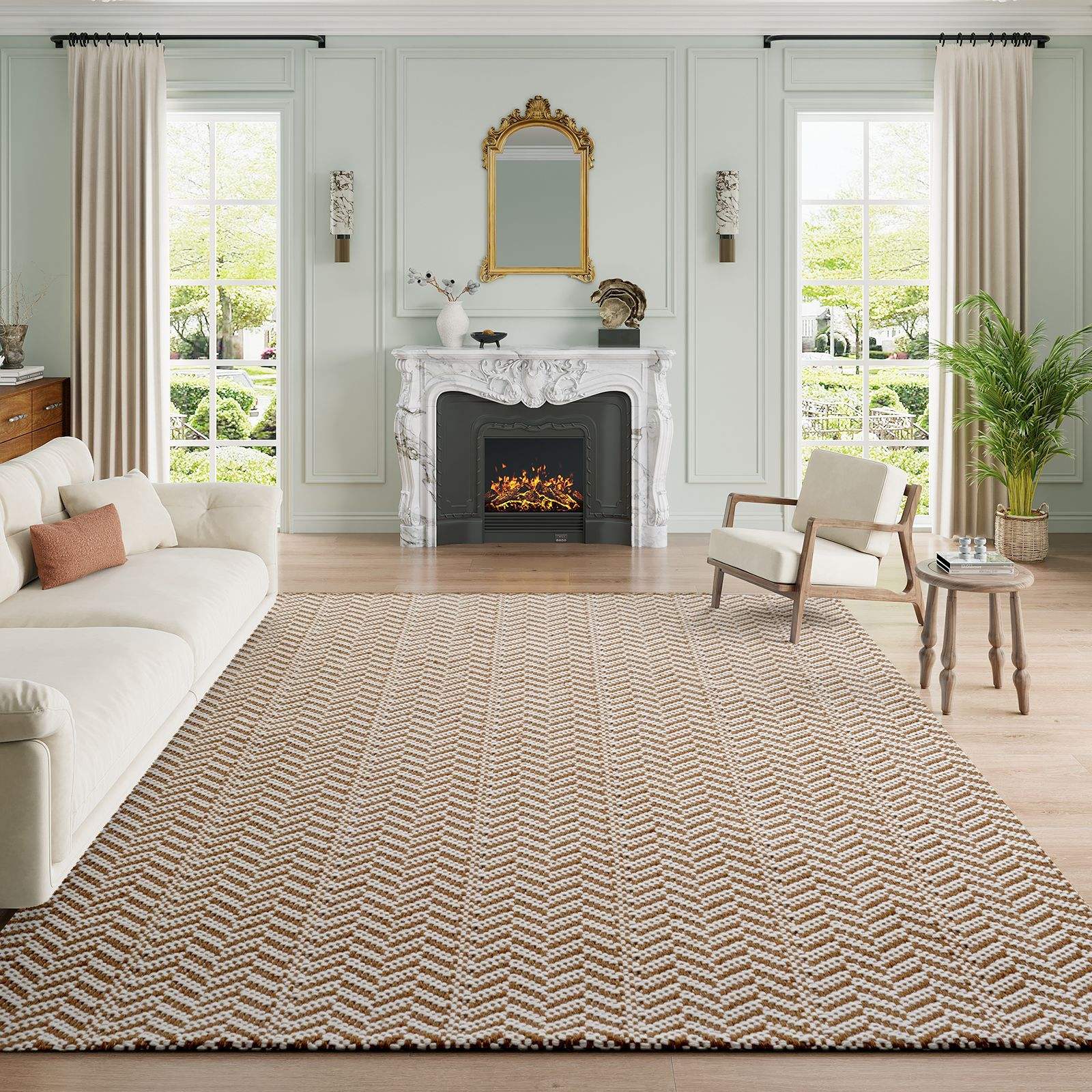 Polyester-coton - Brun Nuage Fumé