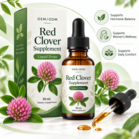 Complément alimentaire en gouttes liquides de trèfle rouge, extrait de trèfle rouge 30 ml pour adultes, favorise le bien-être des femmes, OEM ODM