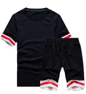 Camisetas de alta calidad para hombre, conjuntos de 2 piezas, camisetas de manga corta de algodón de verano con pantalones cortos, traje deportivo - Product Image 1