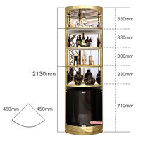 Cave à Vin Moderne de Salon en Acier Inoxydable, Cadre Métallique, Meuble de Rangement de Luxe avec Double Porte en Verre, Bar d'Angle