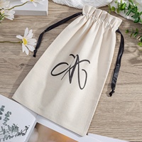 Sac en toile de coton personnalisé avec logo imprimé, 8 oz, avec cordon de serrage, réutilisable, pour cadeaux, bougies, rangement, protection contre la poussière