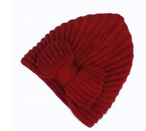2022 nouveau chapeau d'hiver pour femmes mode grand arc <span class=keywords><strong>Beanie</strong></span> Turban chapeau tricot Bonnet <span class=keywords><strong>Femme</strong></span> - Product Image 4