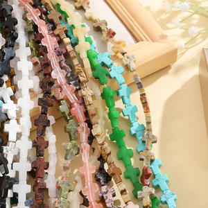 Cuentas en forma <span class=keywords><strong>de</strong></span> cruz HongMei para hacer pulseras, piedra Natural, cristal blanco, cuentas <span class=keywords><strong>de</strong></span> origen <span class=keywords><strong>de</strong></span> Guangdong, color como en la imagen - Product Image 3