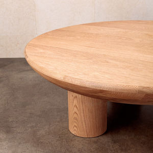 بوهيميا نمط الطبيعية جولة طاولة جانبية من خشب البلوط طاولة القهوة الخشبية حسب الطلب - Product Image 2