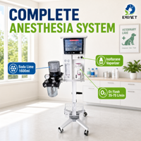 EUR VET Machine d'anesthésie vétérinaire de dernière génération avec moniteur Équipement vétérinaire Système d'anesthésie vétérinaire portable