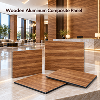 Panneau composite bois-aluminium revêtu de PVDF 4 mm, grain de bois de pin, pour bardage extérieur