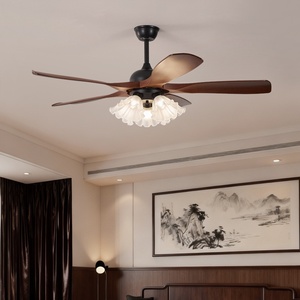 New Chinese Style <b>Fan</b> Light New Restaurant Hanging <b>Fan</b> Light Middle Ancient Frequency Conversion Bedroom Hanging <b>Fan</b> Light Mute - Product Image 2