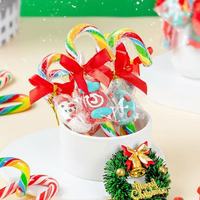 Factory Direct Christmas Cartoon Candy Lollipop Box-Hard Sweet Coated Fruity Gummy Glucose Canes