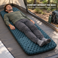 Matelas de couchage gonflable avec sac de pompage et cellules d'air sur toute la surface pour le backpacking, marque privée