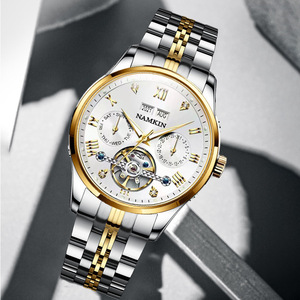 1Customized Luxury Stainless Steel Miyota <b>Automatic</b> Mechanical Water Resistant Chronograph Men's <b>Watch</b> Pointer Dial 20mm Band - Product Image 1