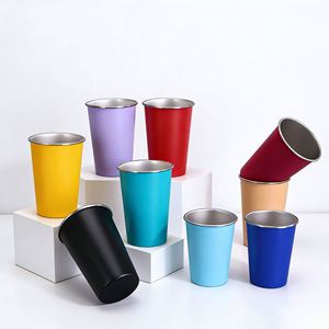 Taza Apilable de Acero Inoxidable de 350ml/500ml (12oz/17oz) para Promoción, con Logotipo Personalizado, de Pared Simple, para Camping, Venta al Por Mayor - Product Image 2