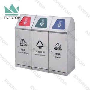 SD-36 24L Poubelles de recyclage en acier inoxydable à porte poussoir avec couvercle à fermeture automatique <span class=keywords><strong>Poubelle</strong></span> de recyclage d'intérieur pour bureaux et espaces commerciaux - Product Image 1