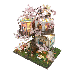 Hongda Venta caliente L2221 Sakura Tree House <span class=keywords><strong>casa</strong></span> <span class=keywords><strong>de</strong></span> muñecas para niñas DIY Kit <span class=keywords><strong>de</strong></span> <span class=keywords><strong>casa</strong></span> <span class=keywords><strong>de</strong></span> muñecas <span class=keywords><strong>de</strong></span> madera para niñas - Product Image 1