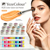 Gel à ongles en pot hautement pigmenté, OEM/ODM, marque privée, vernis gel multicolore, vente en gros, emballage personnalisé avec logo pour salon de manucure