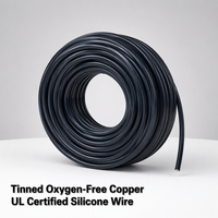 Fil de silicone UL3512 4 AWG 25mm² ignifuge, câble en cuivre étamé flexible pour démarrage de batterie, chargeur de VE, câble d'alimentation interne