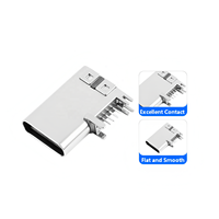 Connecteur femelle Type C 14 broches de haute qualité, montage DIP à angle droit, USB 2.0 5A 20V, isolation LCP