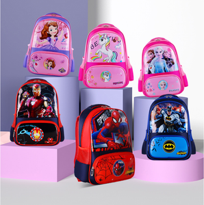 Usine en gros école primaire sac à dos 2-4 ans unisexe Nylon fermeture éclair étanche dessin animé bonbons étudiant réduction de la charge - Product Image 1