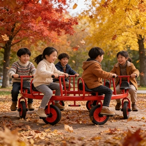 Bicicleta de Pedales Doble con Diseño Ergonómico para Gemelos, Asiento Doble para Niños, para el Hogar y el Jardín de Infancia - Product Image 1