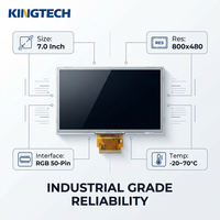 Écran LCD TFT Kingtech OEM 7 pouces 50 broches avec interface RGB IPS 800x480 et carte de contrôle pour Raspberry Pi