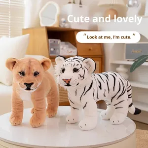 Lindo Peluche de Tigre Blanco Pequeño, Relleno de Algodón PP Súper Suave, Alivia el Estrés, Regalo de San Valentín, 10 cm - Product Image 3