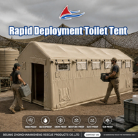 Tente de toilette médicale gonflable, étanche, ignifuge, à installation rapide pour hôpital de campagne et base d'urgence