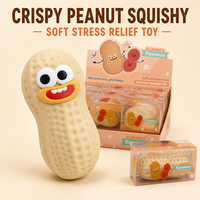 Jouet Squishy Cacahuète Croustillante, Forme Coquille Texturée, Visages Amusants, Jouets Anti-Stress à Presser, Cadeau, Boîte de Présentation 12 Pièces