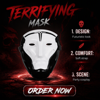 Masque de fête mécanique cyborg en plastique intégral, écologique, durable et non toxique pour Halloween, le Poisson d'avril et la remise des diplômes