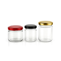 Pot en verre pour confiture de 100 ml, 200 ml, 250 ml, 350 ml avec couvercle à visser pour contenants alimentaires
