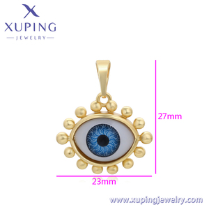 X000693985 XuPing गहने फैशन सुरुचिपूर्ण सरल लटकन 14K सोने के रंग नेत्र-आकार तटस्थ लटकन - Product Image 2