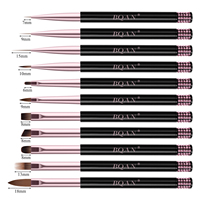 Pinceaux à ongles en gel Kolinsky 100 % personnalisés en gros, manche noir orné de strass, pour la peinture sur gel et l'acrylique