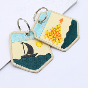 Porte-clés d'aviation tissé en broderie personnalisée, étiquette <span class=keywords><strong>pour</strong></span> avion, vente en gros - Product Image 2