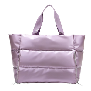 Sac bandoulière matelassé vintage grande capacité pour femme, motif bonbon, en nylon écologique et imperméable avec fermeture éclair - Product Image 1