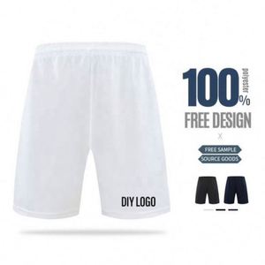 Shorts de sport décontractés pour hommes, séchage rapide, respirants, anti-plis, taille élastique, couleur unie, 100% polyester, velours extensible, logo personnalisé - Product Image 3