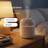 Humidificateur de bureau USB mini portable 220 ml avec lumières colorées, aromathérapie ultrasonique pour la maison et la voiture