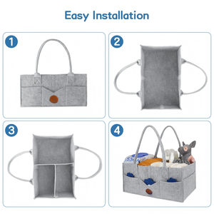 15" X 9" X 7" Portable <strong>Baby</strong> Basket Boy Girl Changing Table Organizer Felt Diaper Organizer for <strong>Baby</strong> <strong>Stuff</strong> with Handle - Product Image 5