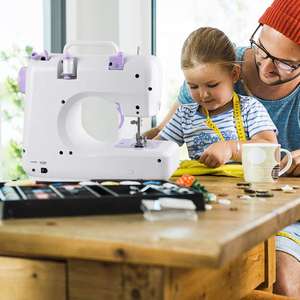 Machine à coudre industrielle mini à moteur, vente en gros, haute vitesse, aiguille simple, réglable, retour d'aiguille automatique en plastique - Product Image 5