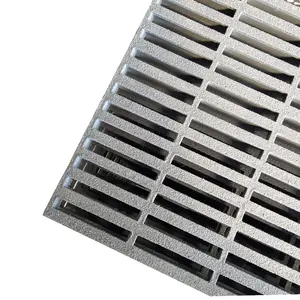 Frp reinforced industrial molded rectangular mesh chemical resistant plastic floor grating