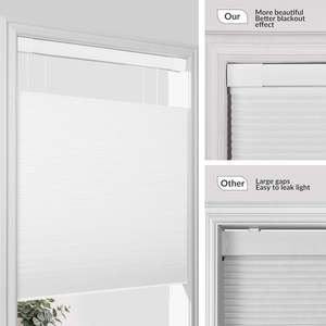 Stores alvéolaires occultants sans cordon, à plis thermiques, personnalisables pour fenêtres, à ouverture par le haut et le bas - Product Image 1