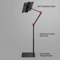 Support de téléphone robuste à bras long réglable en métal pour tablette et smartphone, idéal pour iPad – Vente en gros directe usine