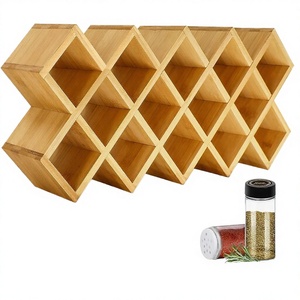 Organizador de Especias Plegable de Madera de Dos Niveles, Multifuncional, para Armario de Cocina, Soporte para Condimentos - Product Image 3