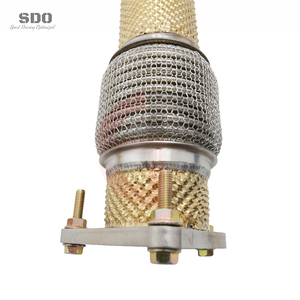 Downpipe di Scarico Dritto SD per Porsche Cayenne 957 Turbo / Turbo <span class=keywords><strong>S</strong></span> 4.8T V8 2007-2010 <span class=keywords><strong>Performance</strong></span> T304 con Scudo Termico Dorato - Product Image 6