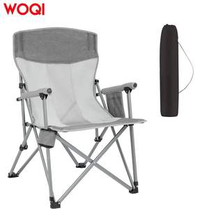 เก้าอี้พับแคมป์ปิ้ง Woqi โครงอะลูมิเนียม ผ้าไนลอน พกพาสะดวก ใช้ได้ทั้งในสวนและกลางแจ้ง พร้อมกระเป๋าหิ้ว สีเงิน - Product Image 1