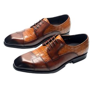 High-quality Luxurious Men's Office Wedding <b>Shoes</b> Stylish Patchwork square Toe. Genuine Leather <b>Height</b> <b>Increasing</b> Autumn - Product Image 6