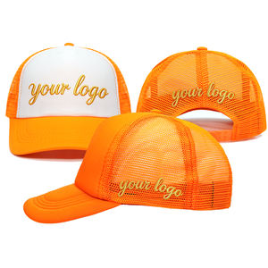 قبعة شبكية رياضية ترويجية من الفوم بلون واحد، قبعة أبوي مخصصة بطباعة التسامي، قبعة رياضية مخصصة بخمسة ألواح وفوم ناعم - Product Image 1