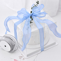 Ribest Fantasy-Cinta de Organza ondulada para envolver regalos, roseta de flores, 10 yardas por rollo